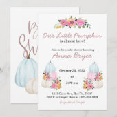 Pumpkin-Baby shower-uitnodiging Kaart (Voorkant / Achterkant)