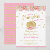 Pumpkin-Baby shower-uitnodiging Kaart (Voorkant / Achterkant)