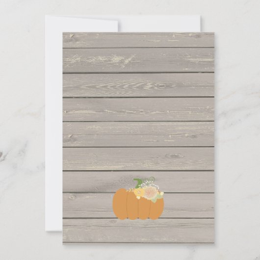 Pumpkin-Baby shower-uitnodiging Kaart (Achterkant)