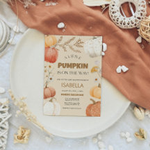 Pumpkin-Baby shower-uitnodiging