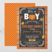 Pumpkin-Baby shower-uitnodiging Kaart (Voorkant / Achterkant)