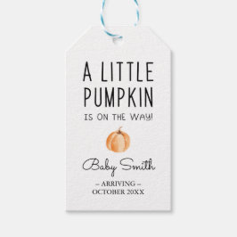 Pumpkin-Baby shower voor tag Cadeaulabel