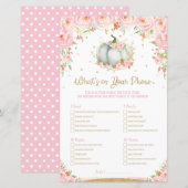 Pumpkin-Baby shower Wat is er op je telefoonspel? (Voorkant / Achterkant)