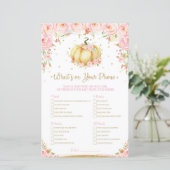 Pumpkin-Baby shower Wat is er op je telefoonspel? (Staand voorkant)