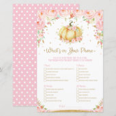 Pumpkin-Baby shower Wat is er op je telefoonspel? (Voorkant / Achterkant)