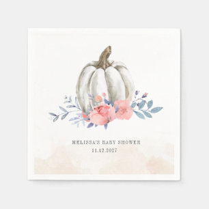 Pumpkin Baby shower Waterverf Lila Roze rozen Servet