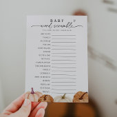 Pumpkin Baby Word Scramble spel Kaart