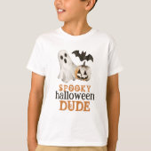 Pumpkin Bat Ghost Spooky Halloween Dude T-shirt (Voorkant)