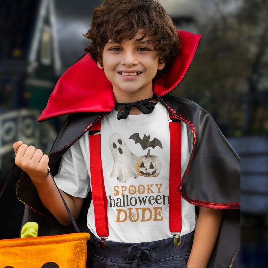 Pumpkin Bat Ghost Spooky Halloween Dude T-shirt