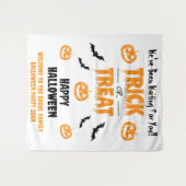 Pumpkin Bat Trick or treat Light Welkom Wandkleed (Voorkant (horizontaal))