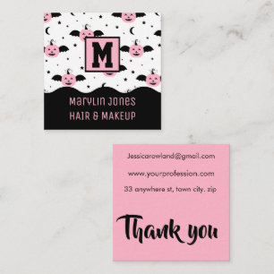 PUMPKIN BATS HALLOEEN VIERKANTE VISITEKAARTJE