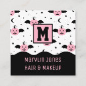 PUMPKIN BATS HALLOEEN VIERKANTE VISITEKAARTJE (Voorkant)