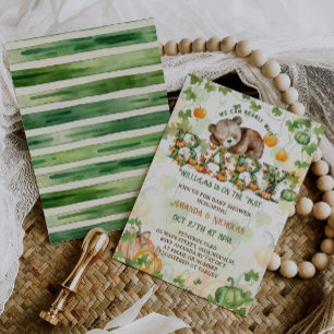 Pumpkin Bearly Wait-Baby shower Kaart