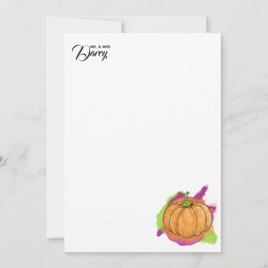 Pumpkin-bedankkaart Bedankkaart (Achterkant)