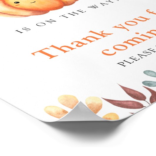 Pumpkin \ Bedankt voor uw komst Poster (Hoek)