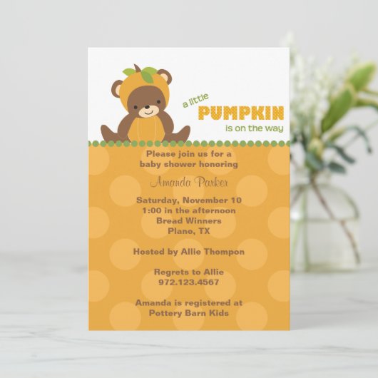 Pumpkin Beer Baby shower Uitnodiging (Staand voorkant)