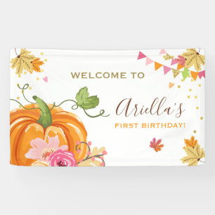 Pumpkin Birthday achtergrond Banner Herfst Autumn 