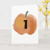 Pumpkin Birthday Baby Kaart (Gele Bloem)