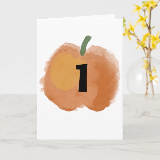 Pumpkin Birthday Baby Kaart (Gele Bloem)