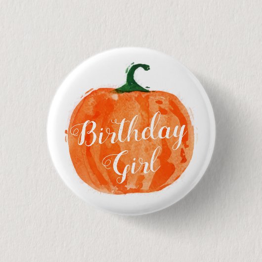 Pumpkin Birthday Button (Voorkant)