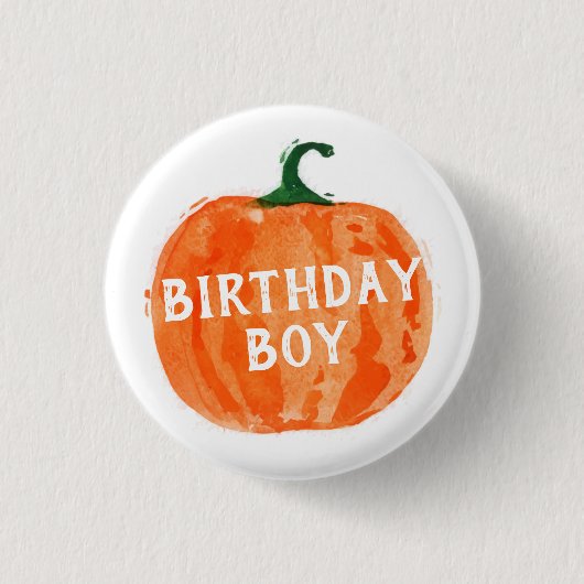 Pumpkin Birthday Button (Voorkant)