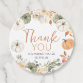 Pumpkin Birthday Favor Tag Bedankjes Labels (Voorkant)
