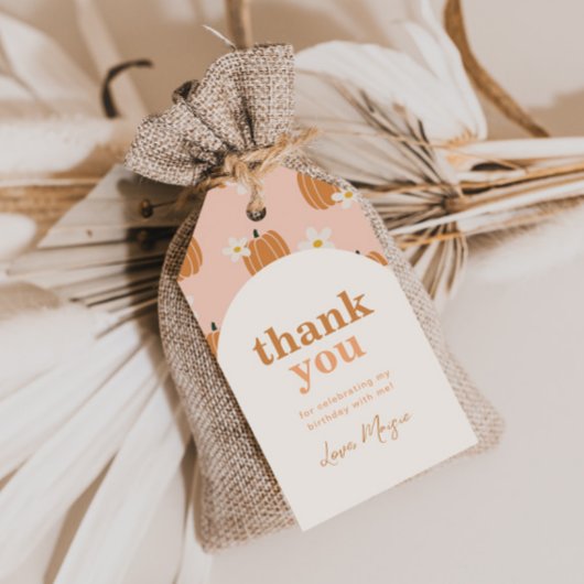 Pumpkin Birthday Favoriet Tag Cadeaulabel