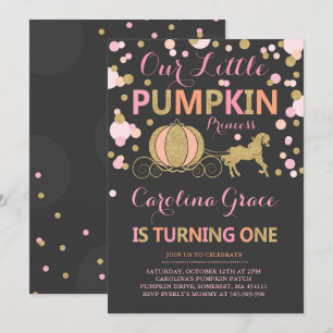 Pumpkin Birthday Invitation Pumpkin Princess Party Kaart