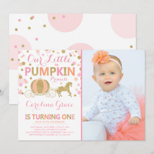 Pumpkin Birthday Invitation Pumpkin Princess Party Kaart