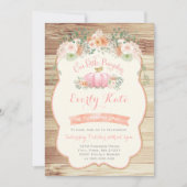 Pumpkin Birthday Invitation Rustic Pumpkin Party Kaart (Voorkant)