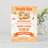 Pumpkin Birthday Party Invitation Kaart (Staand voorkant)