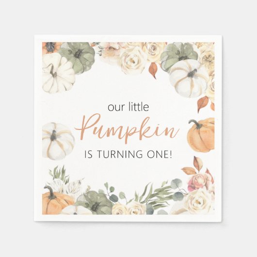 Pumpkin Birthday Party Napkin Servet (Voorkant)