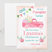 Pumpkin Birthday, Pumpkin Party, First Birthday Bedankkaart (Voorkant / Achterkant)