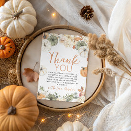 Pumpkin Birthday Thank You Card Kaart