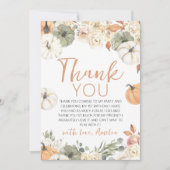Pumpkin Birthday Thank You Card Kaart (Voorkant)