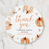 Pumpkin Birthday Thank You Gift Tag Bedankjes Labels (Voorkant)