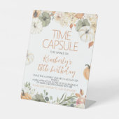 Pumpkin Birthday Time Capsule Sign Reclamebord Met Voetstuk (Voorkant)