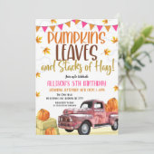 Pumpkin Birthday Uitnodiging (Staand voorkant)