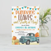 Pumpkin Birthday Uitnodiging (Staand voorkant)