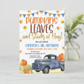 Pumpkin Birthday Uitnodiging (Staand voorkant)