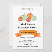 Pumpkin Birthday Uitnodiging (Voorkant)