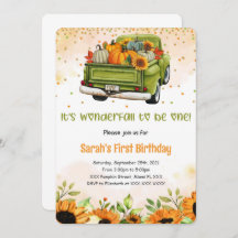 Pumpkin Birthday Uitnodiging