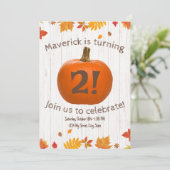 Pumpkin Birthday Uitnodiging (Staand voorkant)