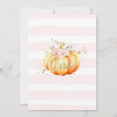 Pumpkin Birthday Uitnodiging Roze Gold Pumpkin (Achterkant)