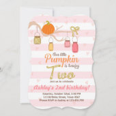 Pumpkin Birthday - uitnodiging Roze Gold Tweede da (Voorkant)