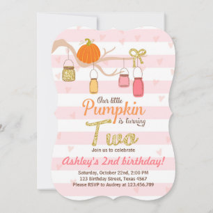 Pumpkin Birthday - uitnodiging Roze Gold Tweede da