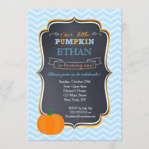 Pumpkin Birthday Uitnodigingen voor jongen