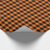 Pumpkin Black Buffalo Pset Tartan Cadeaupapier (Hoek)