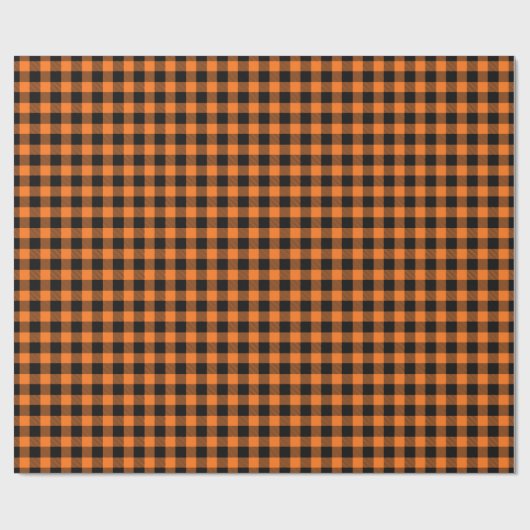 Pumpkin Black Buffalo Pset Tartan Cadeaupapier (Vlak)