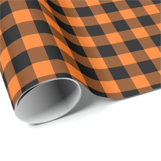 Pumpkin Black Buffalo Pset Tartan Cadeaupapier (Rol Hoek)
